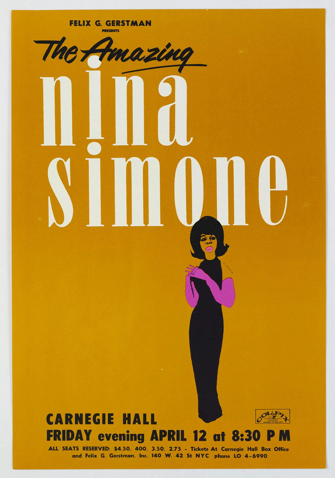 Nina Simone concert flyer, 1963
