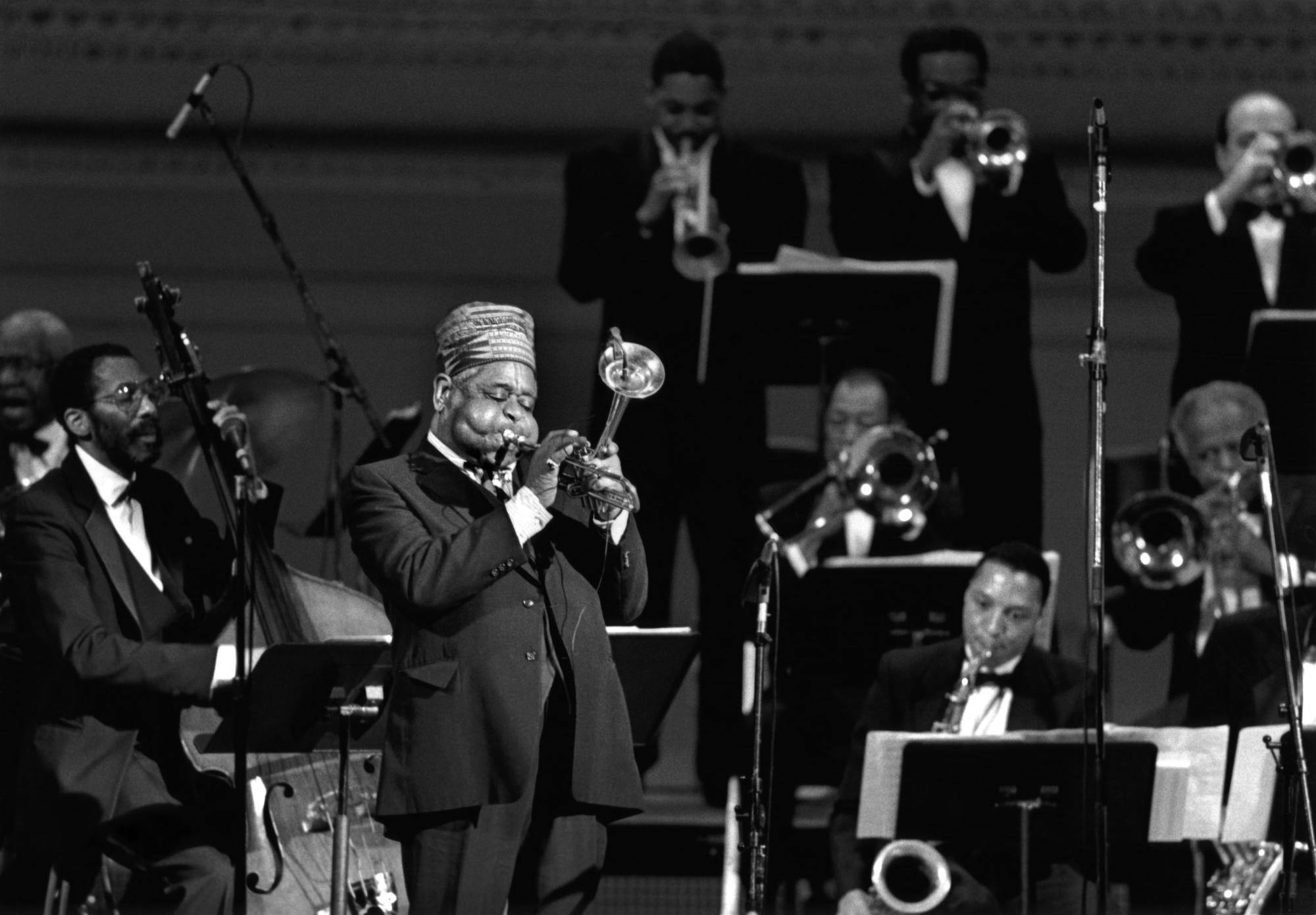 Dizzy Gillespie onstage with orchestra