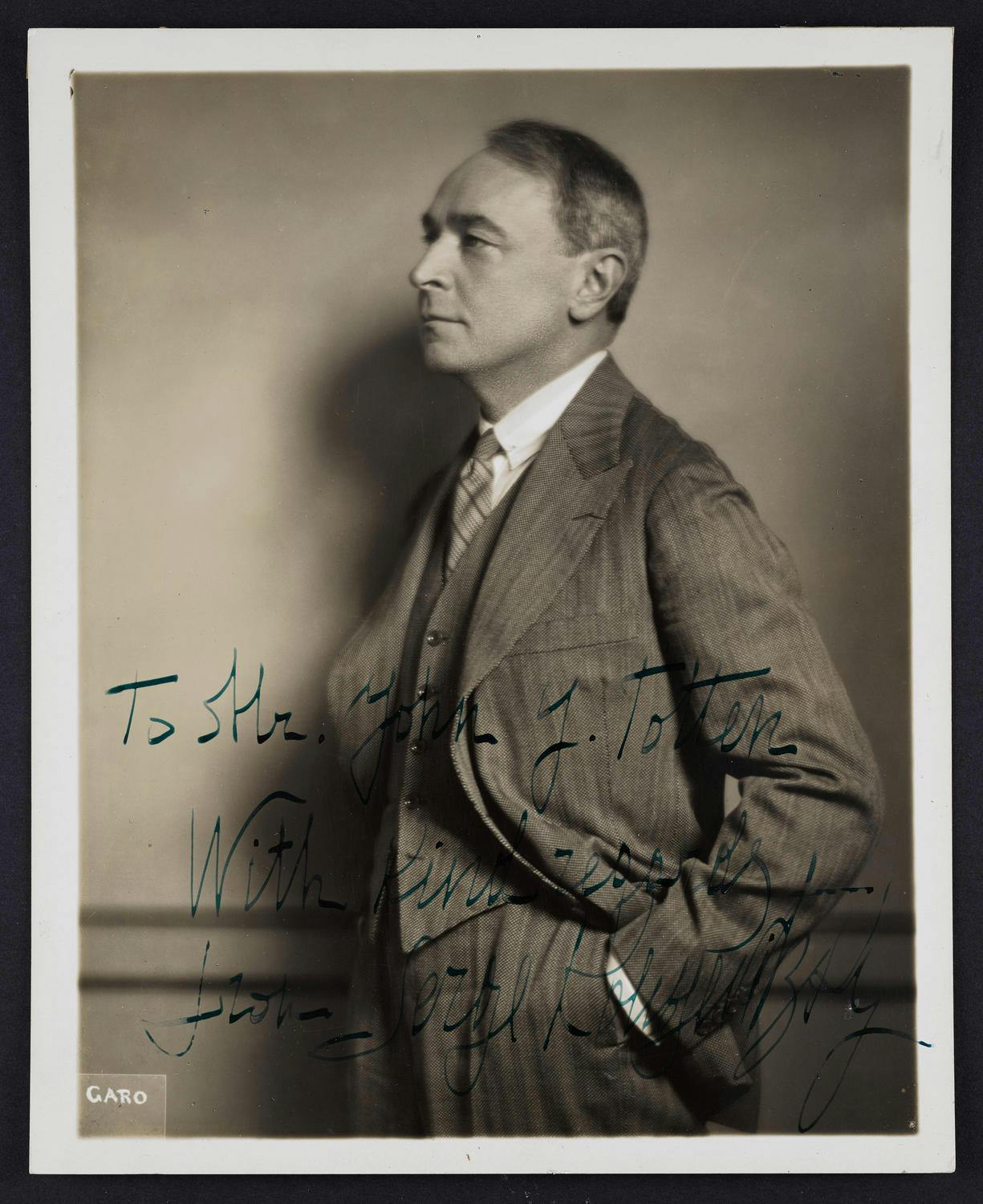 Photo of Serge Koussevitzky with his signature