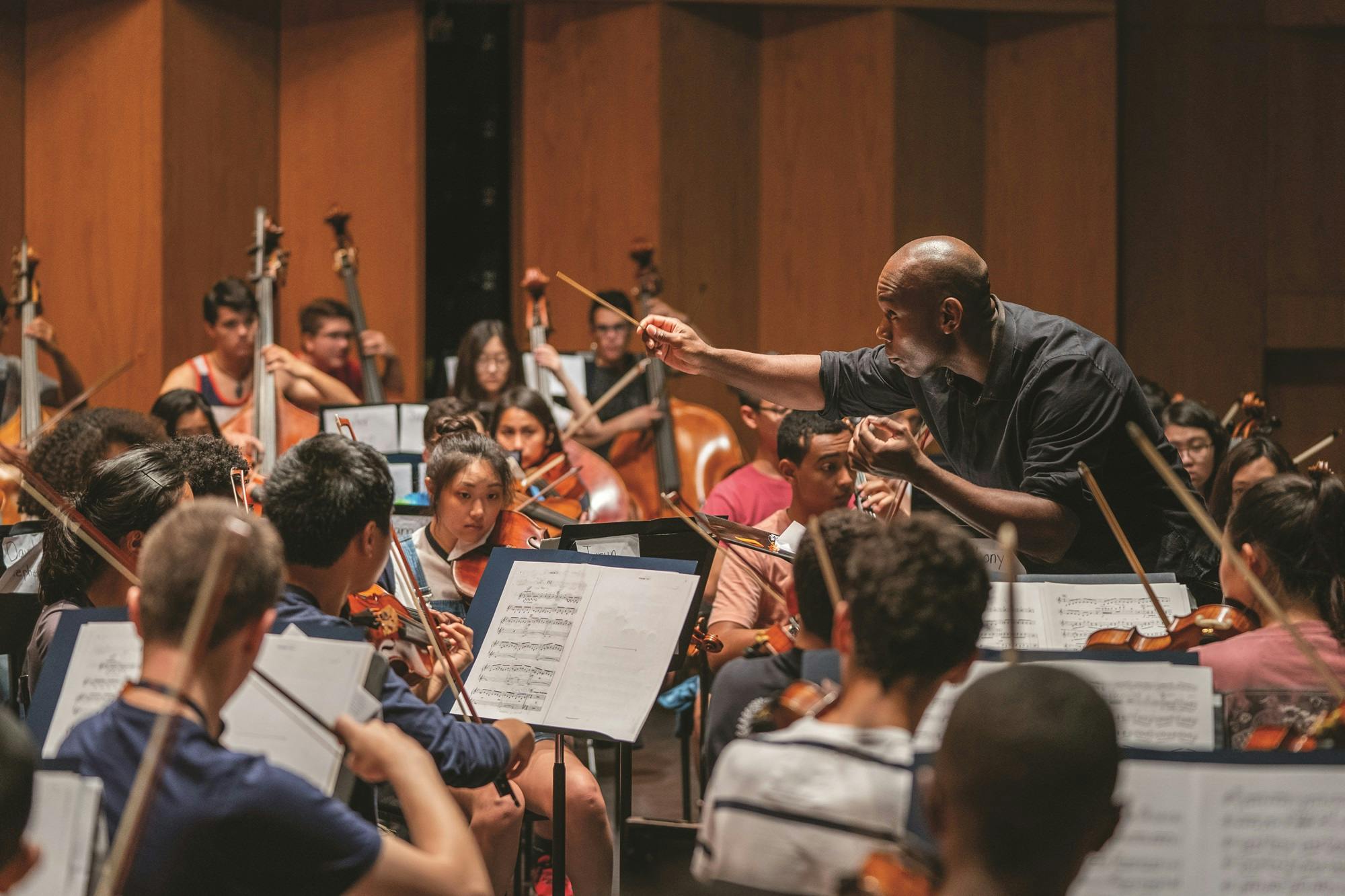 Joseph Young conducting NYO2, 2018