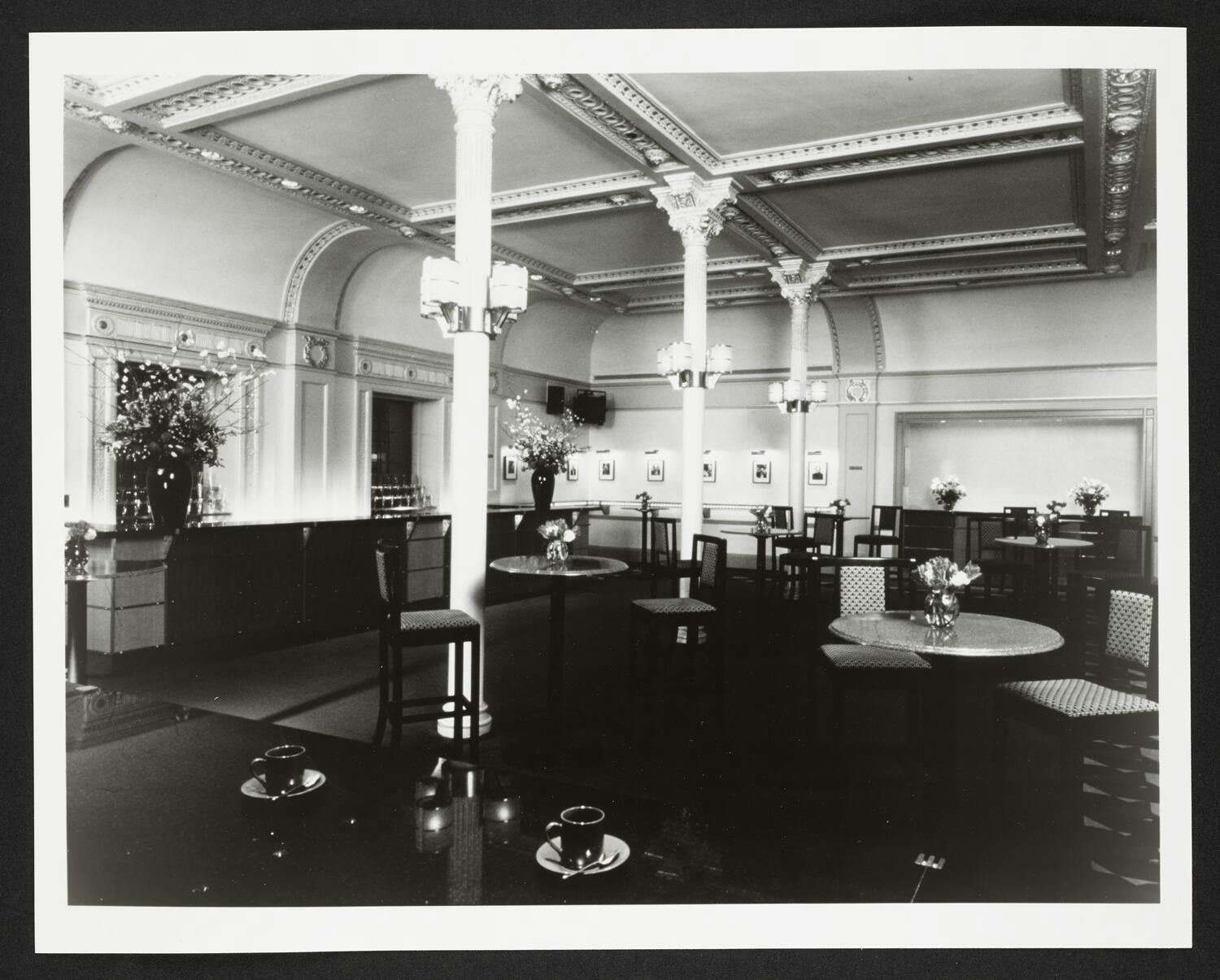 A charming café scene with chairs and tables