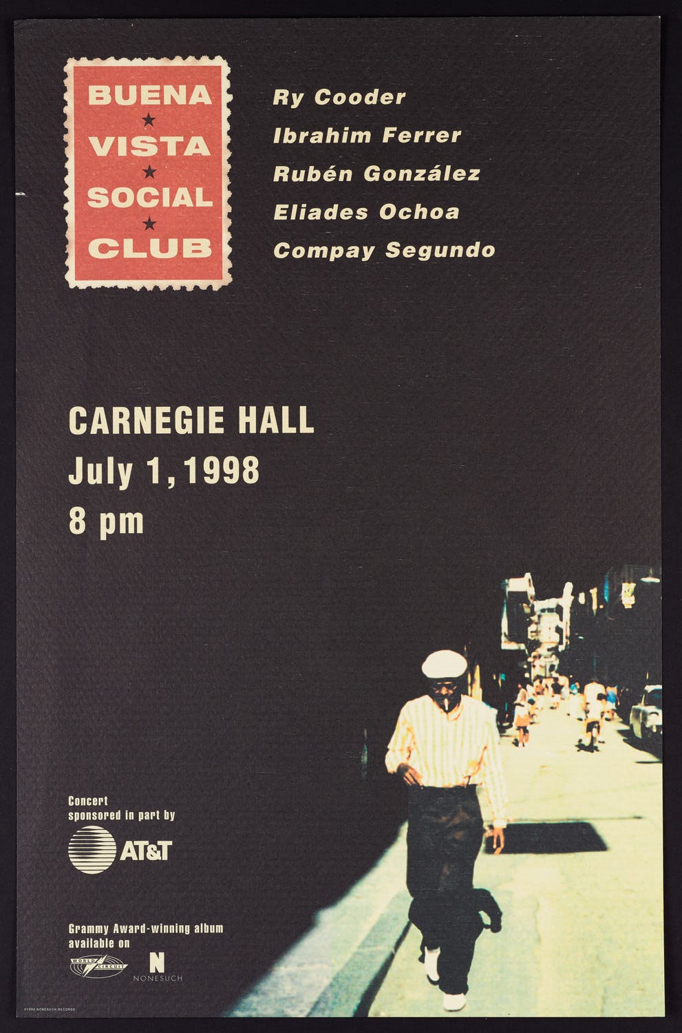 Program flyer of Buena Vista Social Club’s Carnegie Hall debut concert in 1998