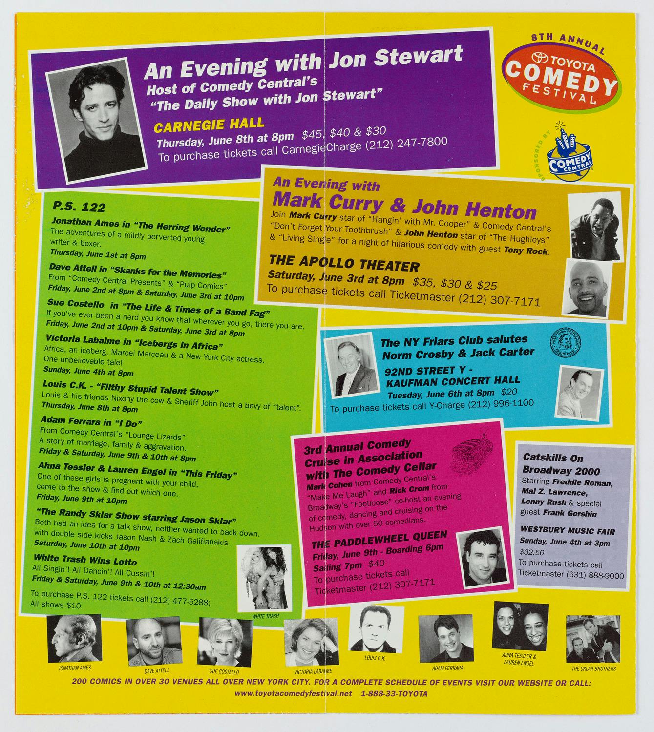 Program flyer for the Toyota Comedy Festival at Carnegie Hall.
