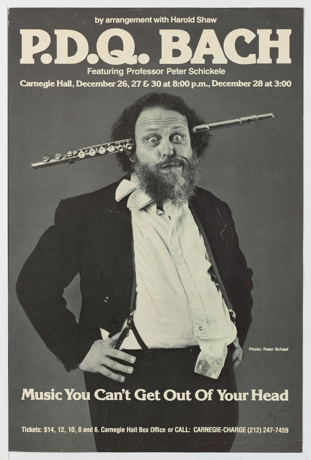 Program flyer for “P.D.Q. Bach: Music You Can’t Get Out of Your Head” at Carnegie Hall.