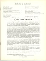 A poem, “It Started in Montgomery,” by Phil Petrie, and a message from the Committee to Aid the Southern Freedom Struggle.