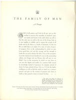 An opening paragraph titled “The Family of Man: A Prayer.”