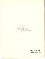 A signature on a page, with a “Duke Ellington Tempo Music, Inc.” credit.