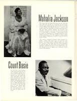 Featured biographies and photos for Mahalia Jackson and Count Basie.