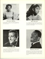 Featured biographies and photos for Carmen McRae, Ruth Brown, Tony Bennett, and Nipsey Russell
