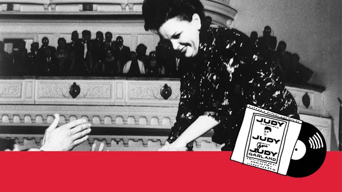 Judy Garland reaching out to the audience