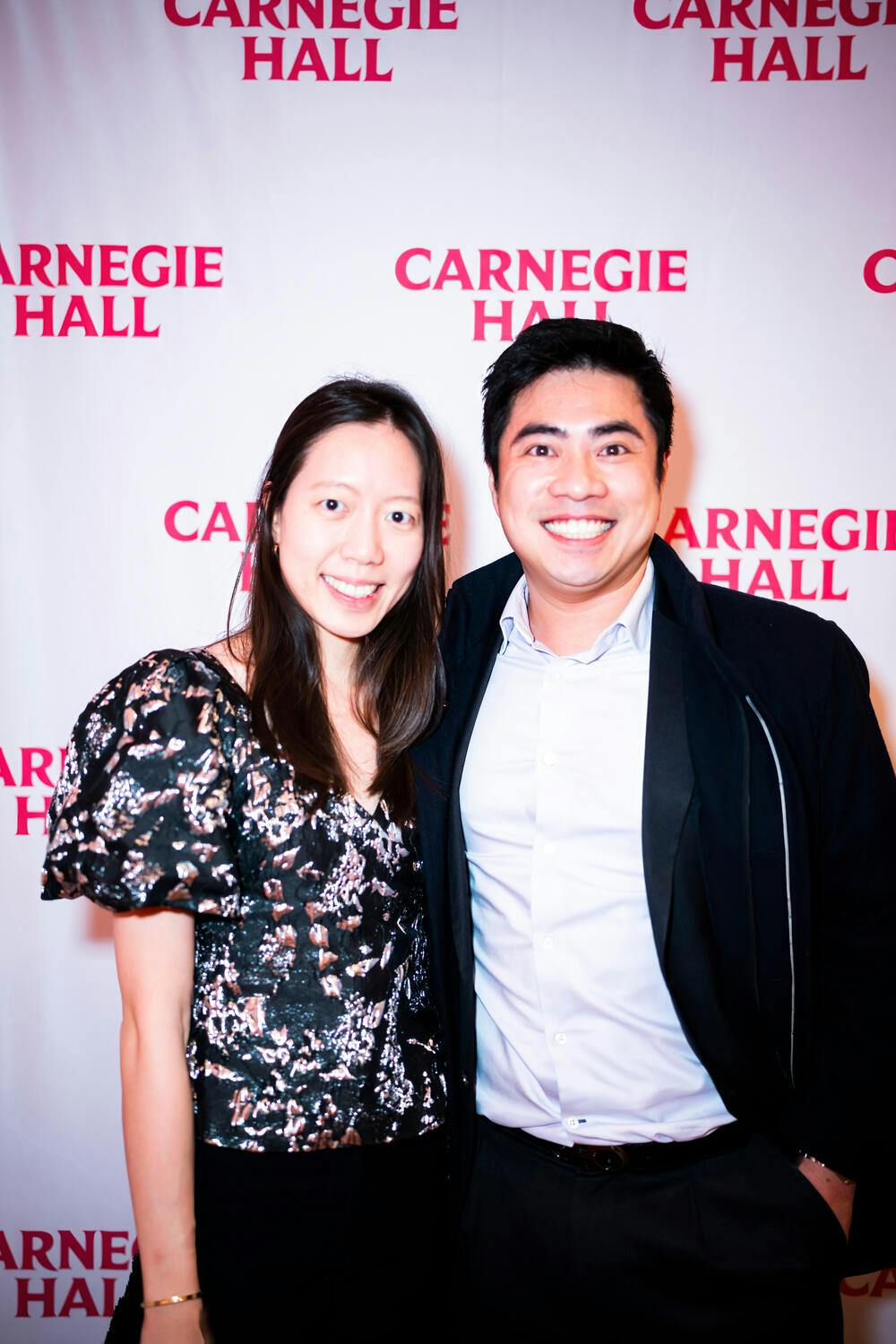 Notables in front of the Carnegie Hall Step-and-Repeat