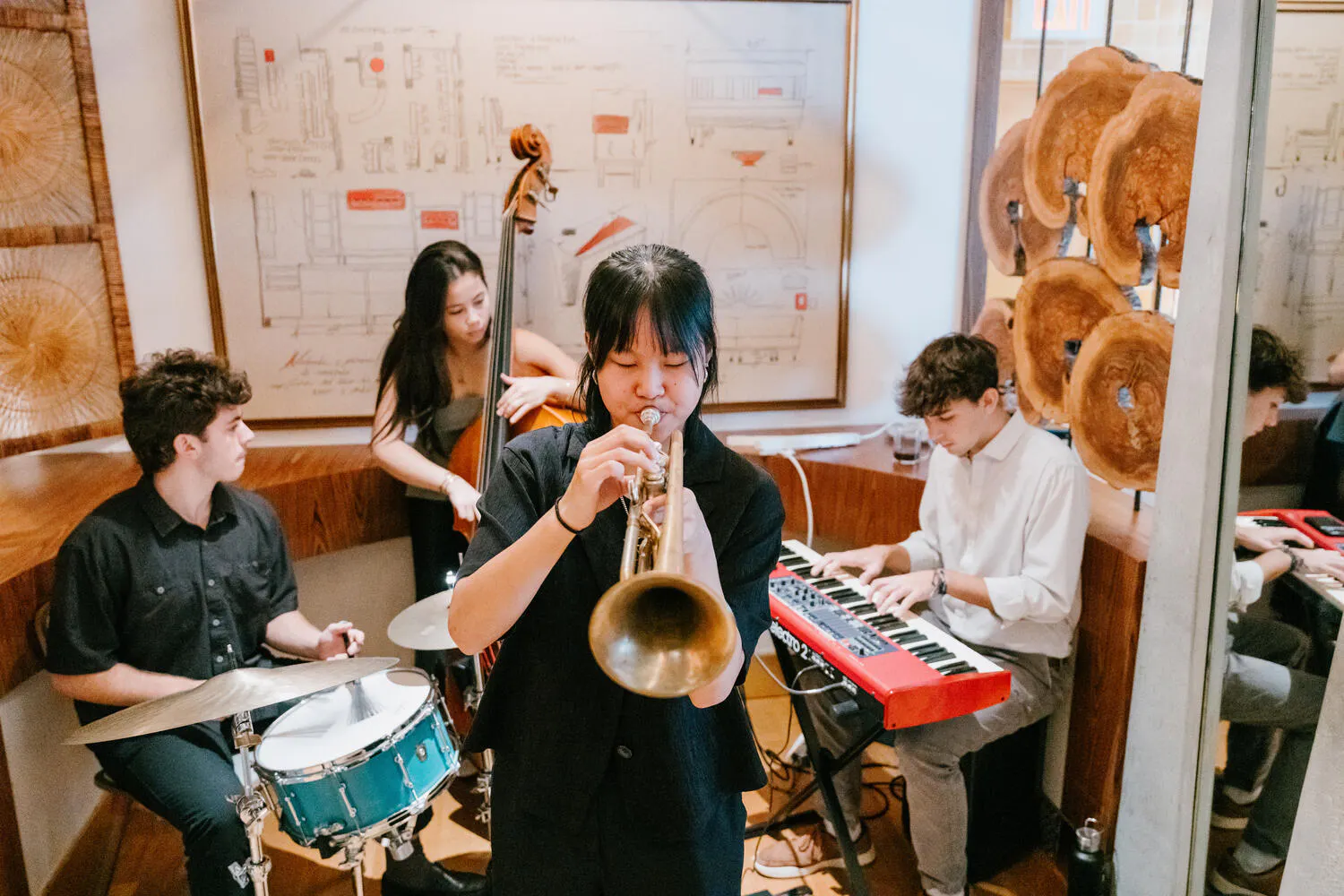 NYO Jazz Alumni Benjamin Schwartz, Ruby Farmer, Skylar Tang, Carter Bryan