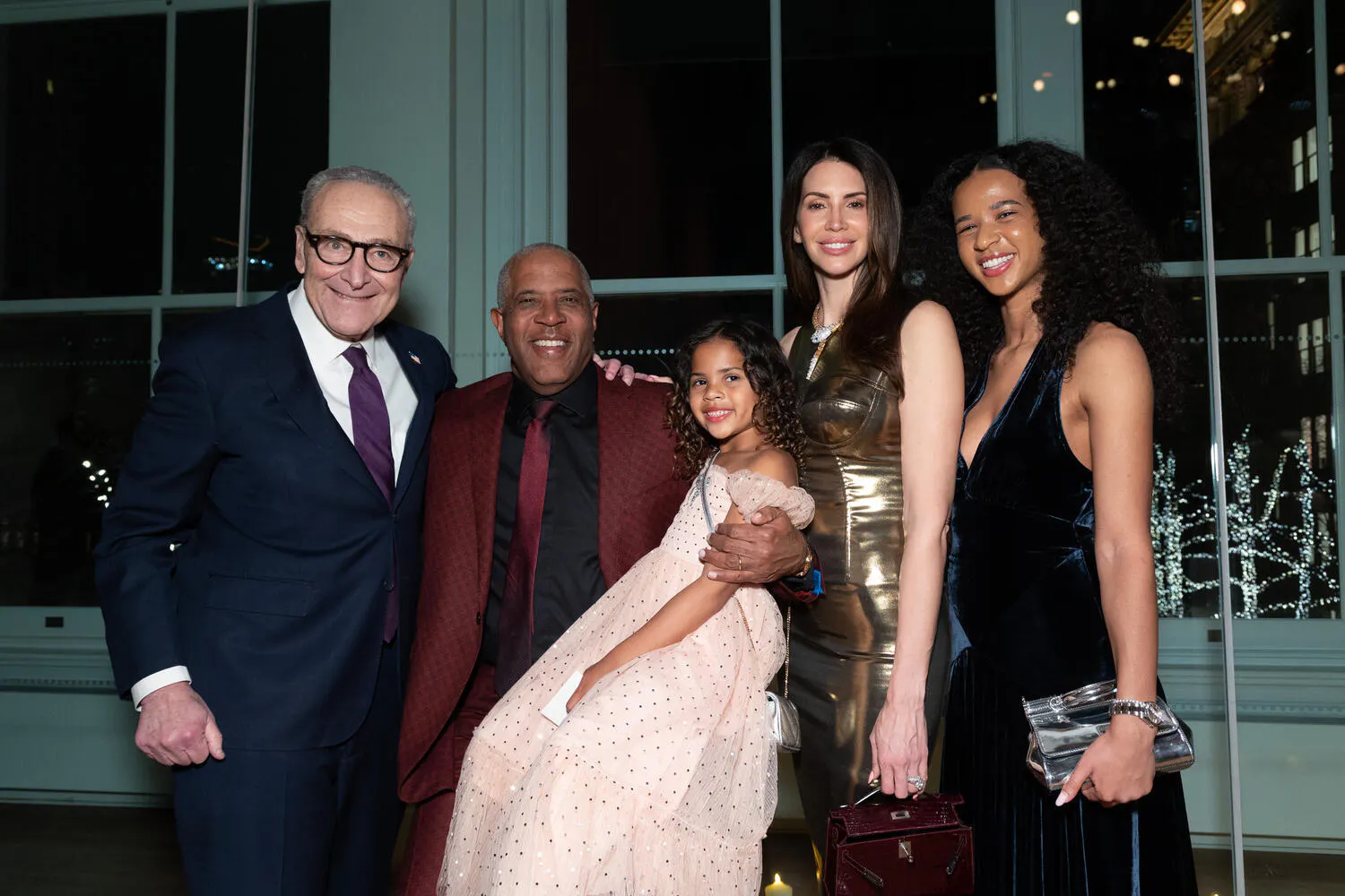 Senator Chuck Schumer, Robert F. Smith, Zuri, Hope, and Eliana Smith