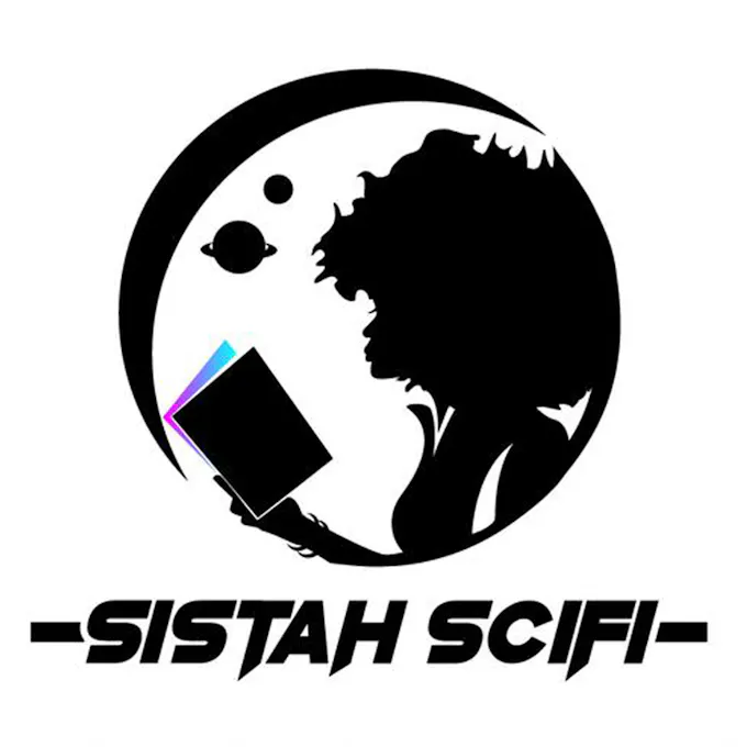 "Sistah Scifi," under a black and white globe.