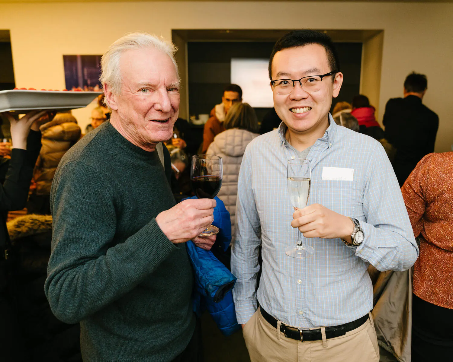 Carnegie Hall subscribers enjoy a reception in Zankel Hall Center Stage.