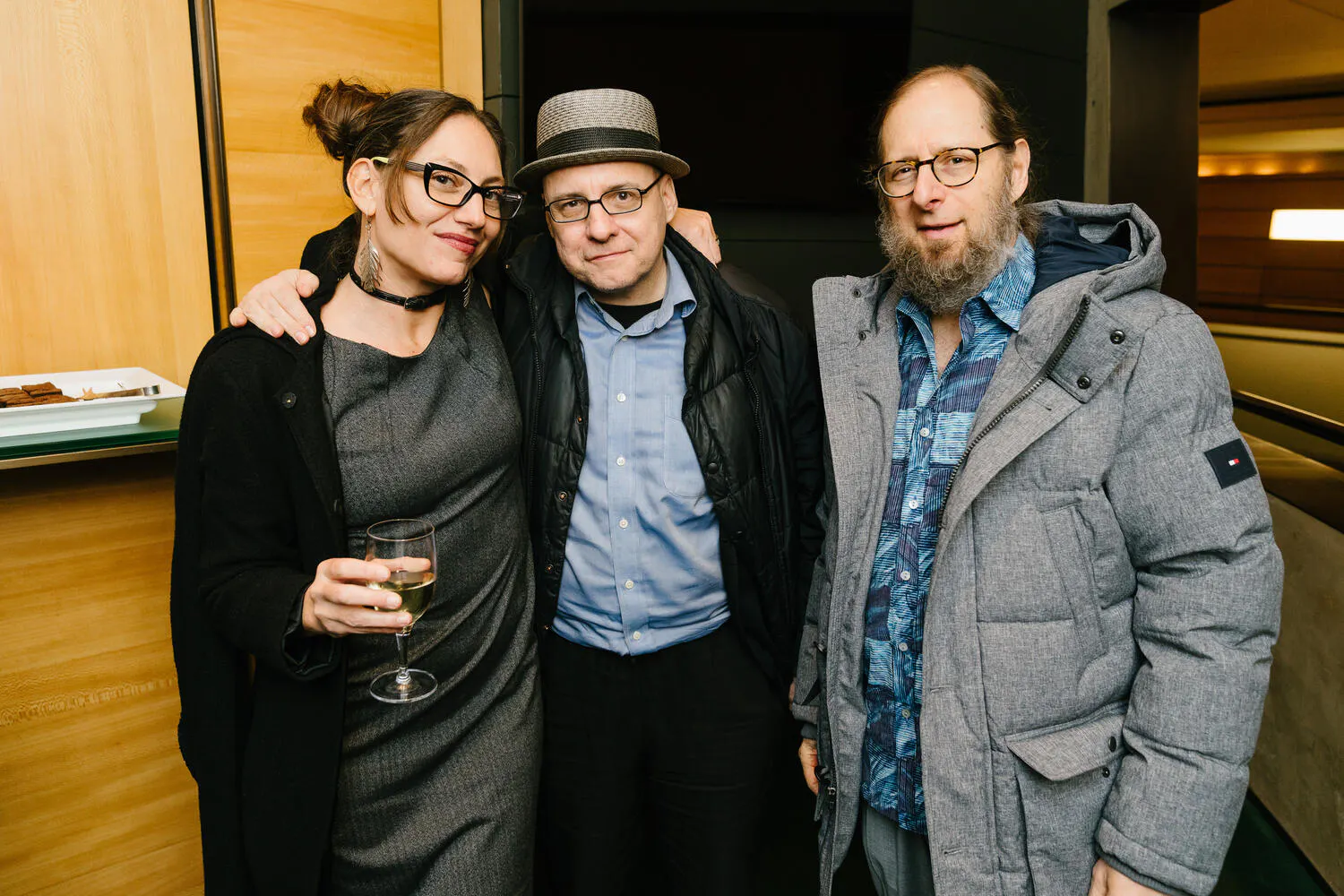 Carnegie Hall subscribers enjoy a reception in Zankel Hall Center Stage.