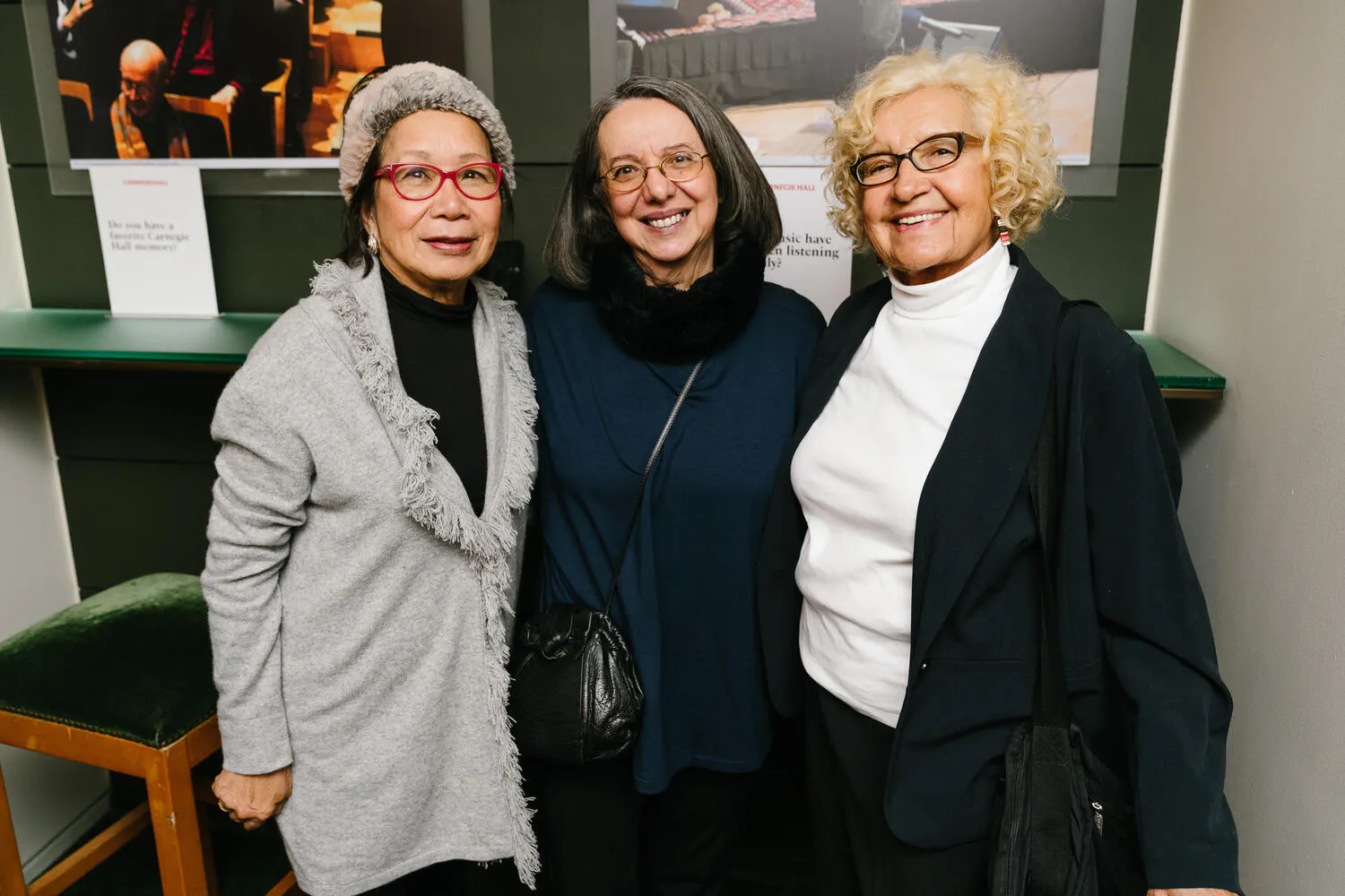 Carnegie Hall subscribers enjoy a reception in Zankel Hall Center Stage.
