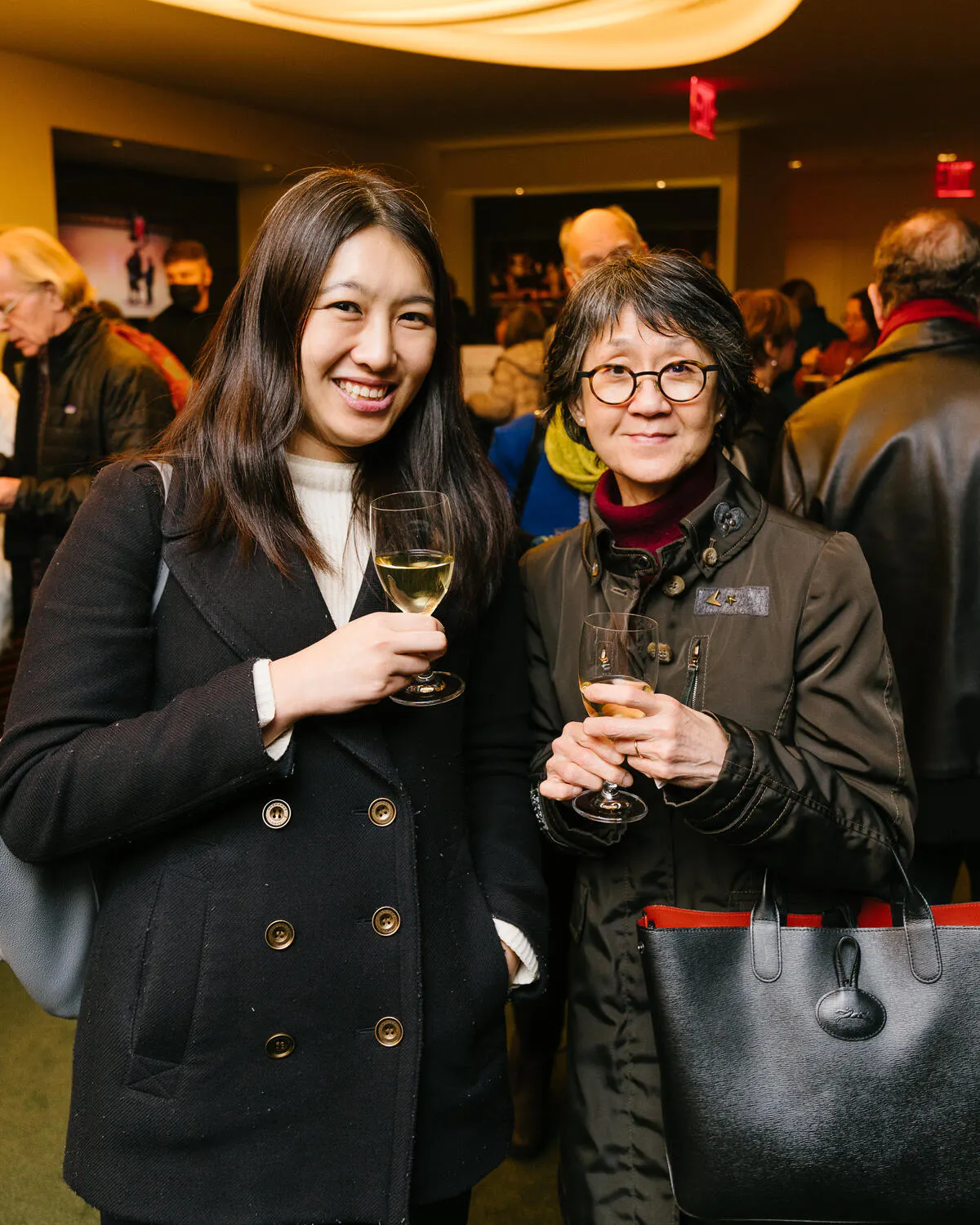 Carnegie Hall subscribers enjoy a reception in Zankel Hall Center Stage.