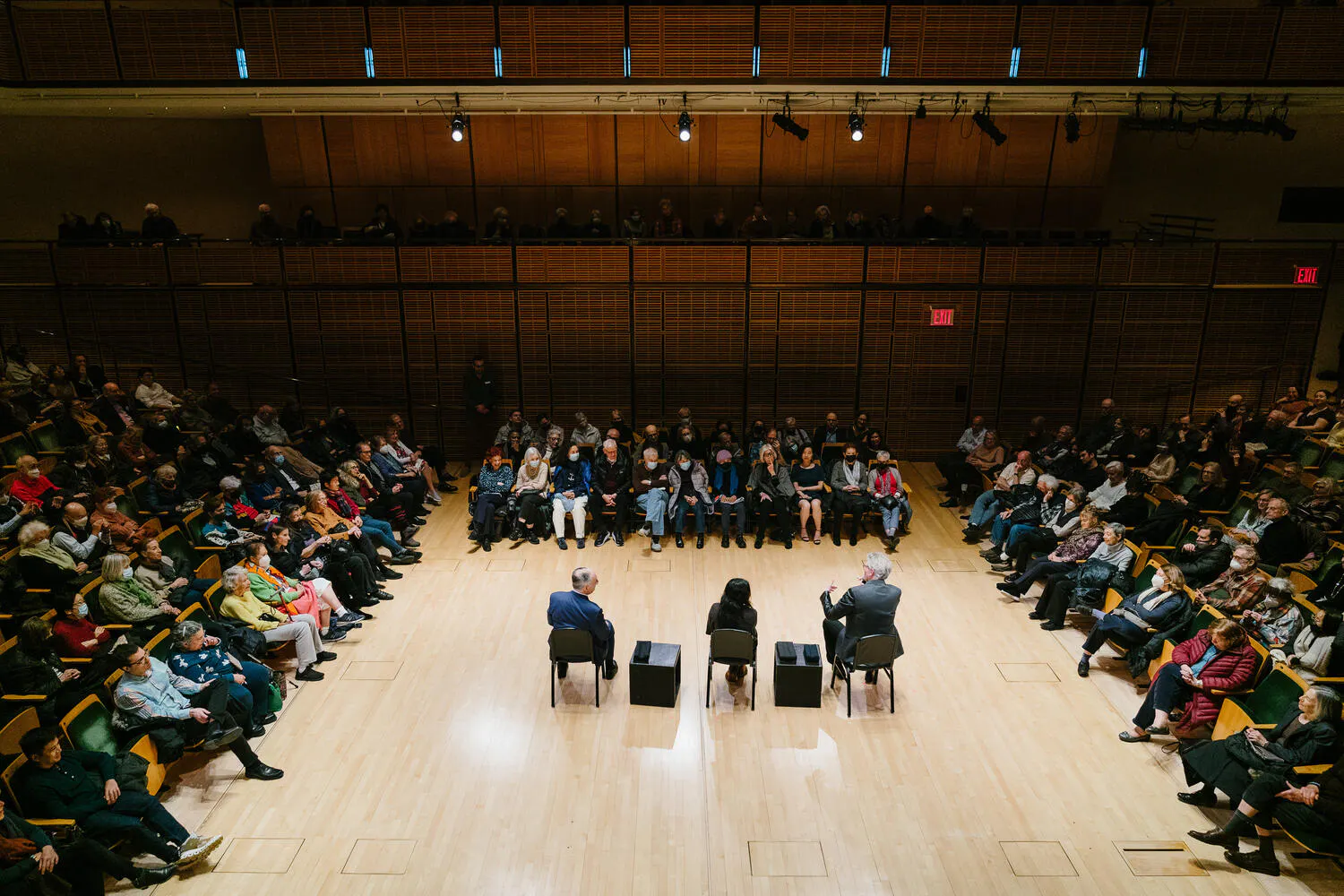 David Harrington, Peni Candra Rini, and Clive Gillinson take questions from an audience of Carnegie Hall subscribers.
