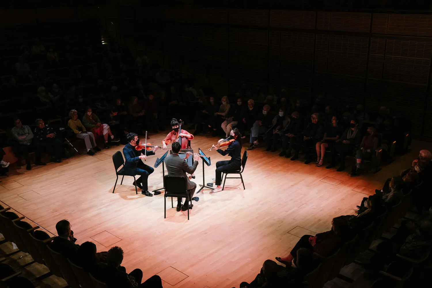 Members of Ensemble Connect perform in Zankel Hall Center Stage.