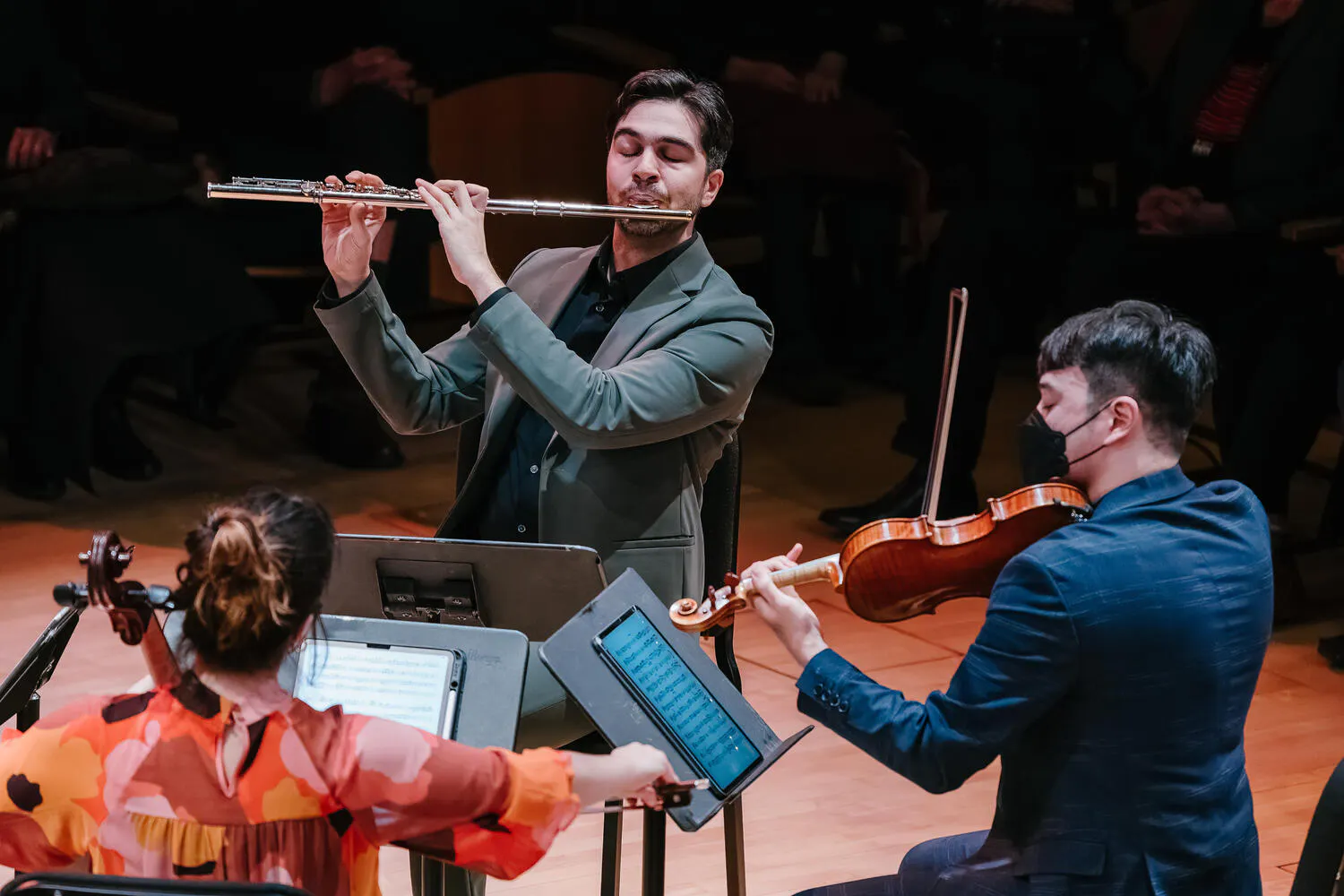 Members of Ensemble Connect perform in Zankel Hall Center Stage.