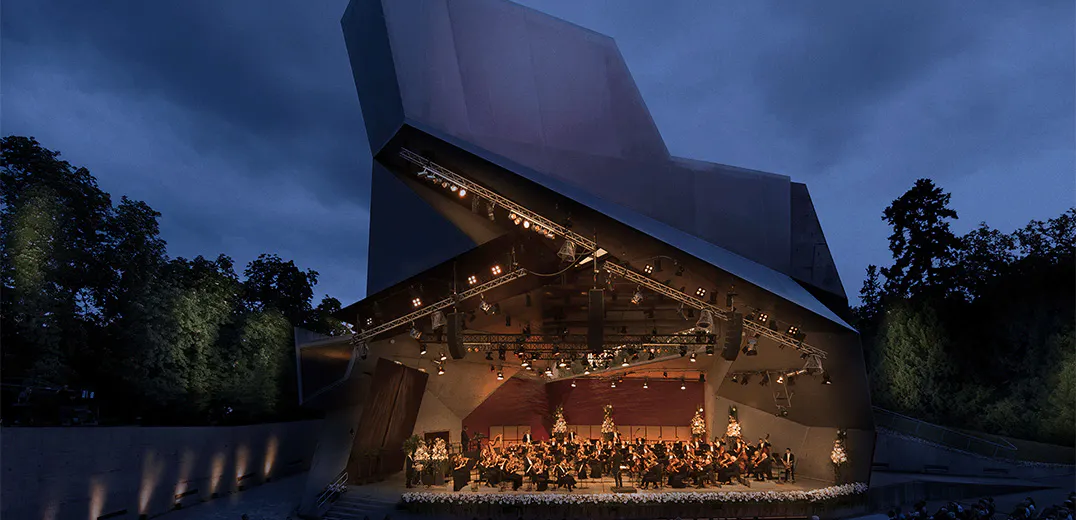 An outdoor concert hall