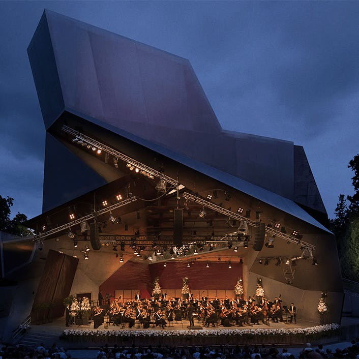 An outdoor concert hall