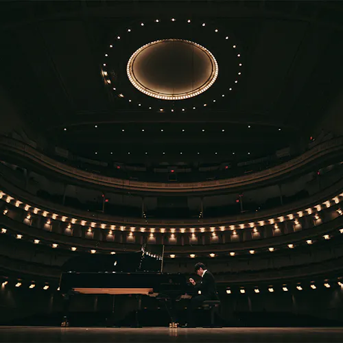 Yunchan Lim playing piano on Stern Auditorium / Perelman Stage.