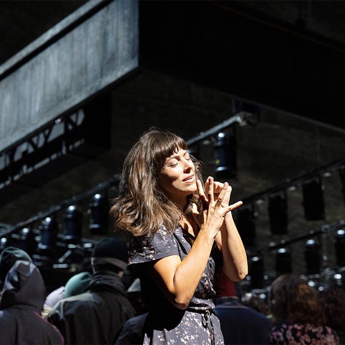 Corrine Winters performing on stage