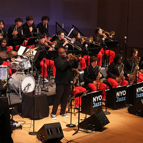 Sean Jones and NYO Jazz performing on stage