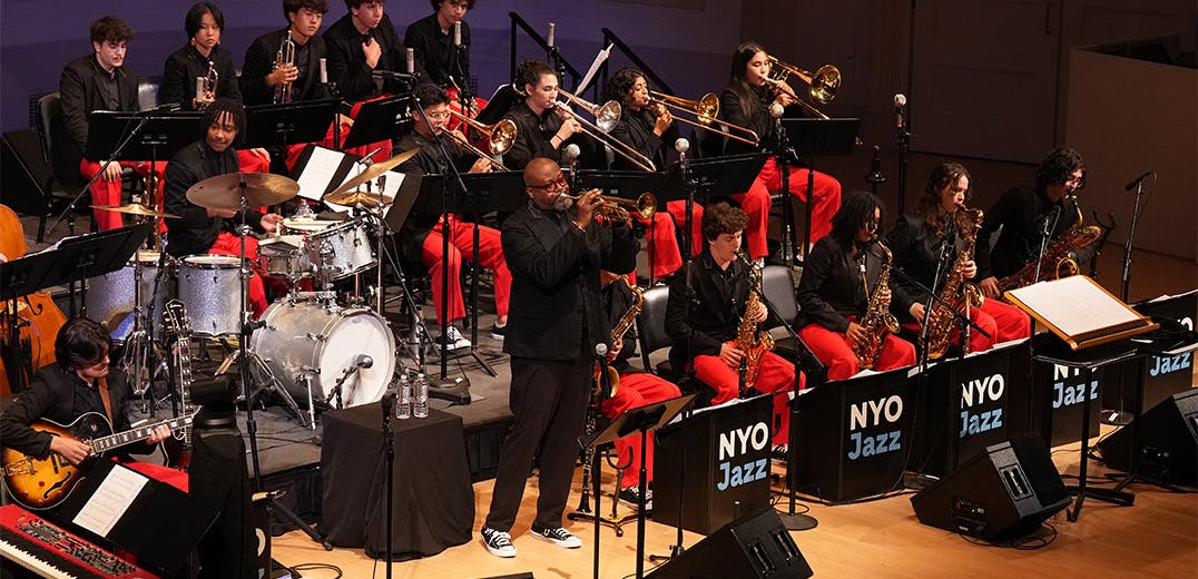 Sean Jones and NYO Jazz performing on stage