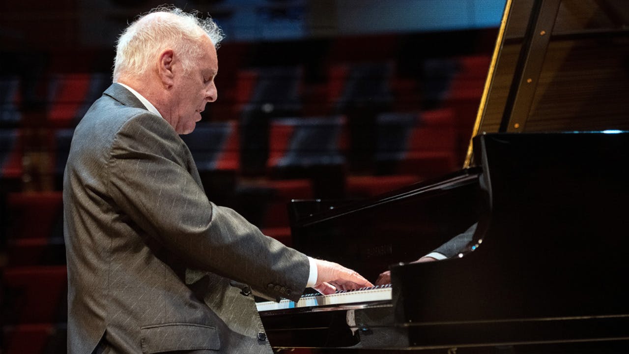 Daniel Barneboim playing the piano